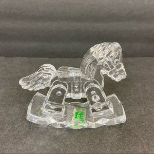 Vintage Italian Crystal Rocking Horse Kc Italy 3 1/4 X 4”